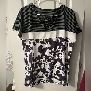 NEW Cow-print Top w/ Criss-Cross Detailing